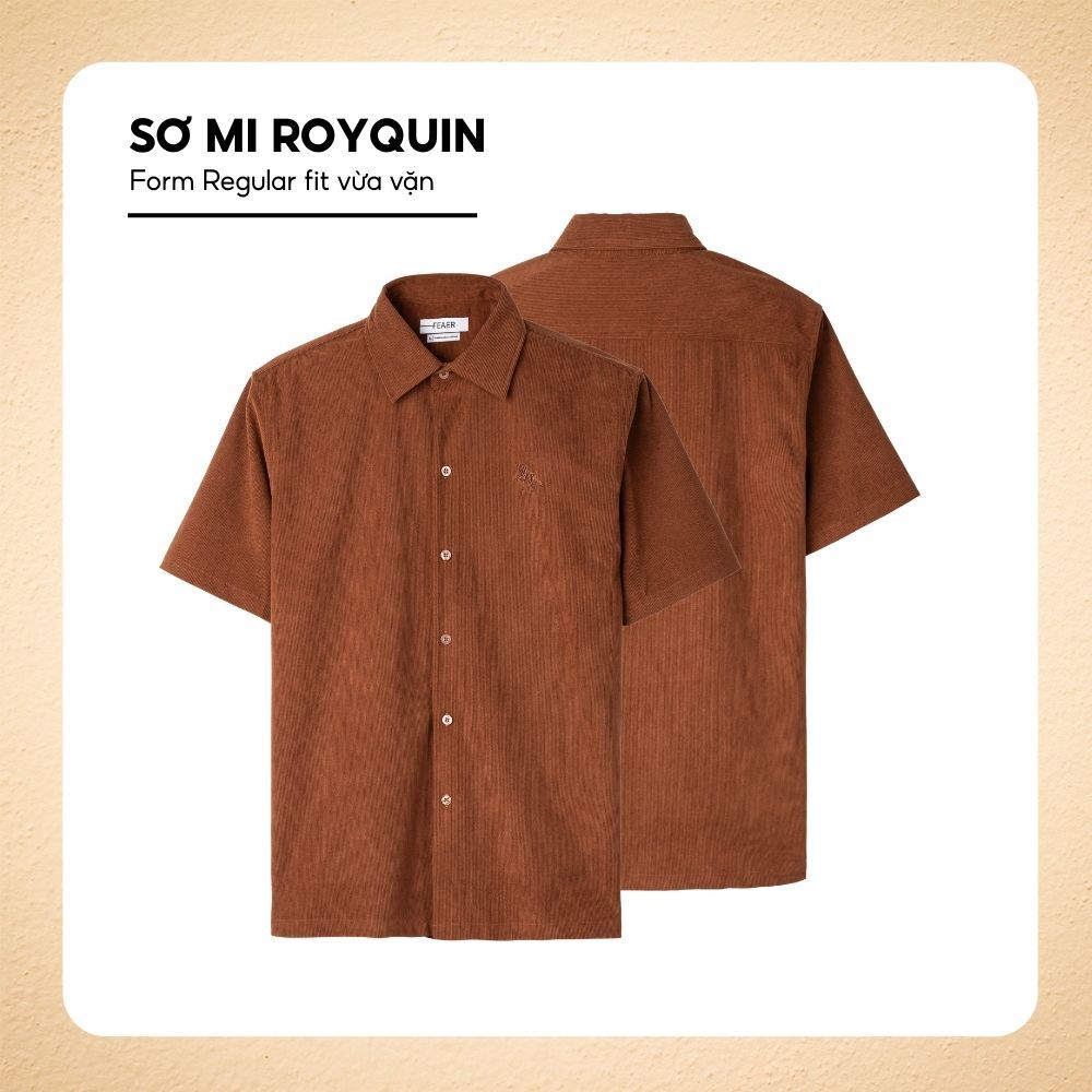 [VẢI VELVET L1] Sơ mi tay ngắn ROYQUIN chất liệu nhung tăm cao cấp, bề mặt mịn nhẹ, phom thoải mái, dễ phối đồ - FEAER