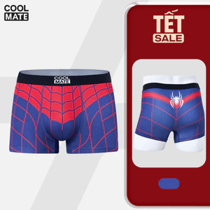 Quần lót nam Trunk Spiderman, Quần sịp người nhện mềm mại, co giãn, thấm hút Coolmate