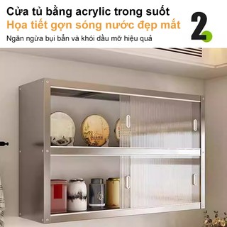 【Treo Tường】BMZAR Kệ Để Chén Đĩa Inox 304  Kệ để chén bát có nắp đậy 2Tầng Chịu tải 200kg