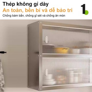 【Treo Tường】BMZAR Kệ Để Chén Đĩa Inox 304  Kệ để chén bát có nắp đậy 2Tầng Chịu tải 200kg