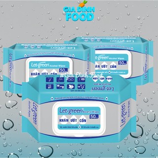COMBO - Khăn Ướt Cồn LET-GREEN 50 - 90 Miếng/Bao