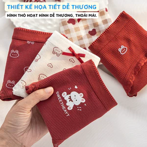 Quần Lót Nữ Cotton Hoạ Tiết Đáng Yêu, Combo Quần Chip Nữ Cạp Vừa Ôm Dáng Mềm Mại LY20
