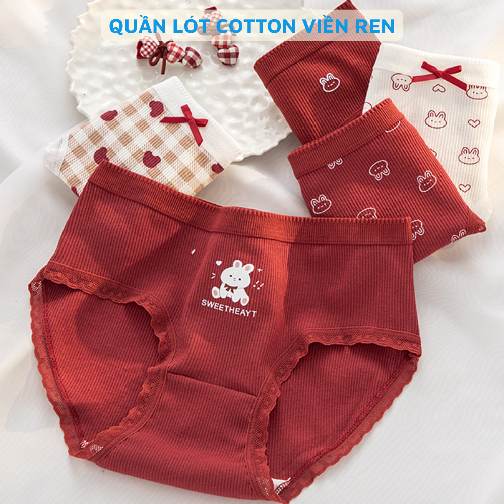 [ Xả Hàng ] Quần lót nữ viền ren chất cotton thoáng khí, quần chíp nữ cạp vừa đáy kháng khuẩn 7a ZANABRA Y20