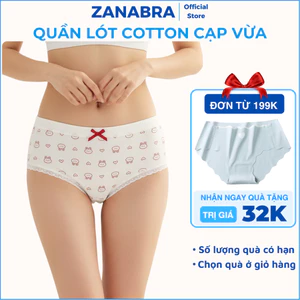 Quần lót nữ viền ren chất cotton thoáng khí, quần chíp nữ cạp vừa đáy kháng khuẩn 7a ZANABRA Y20