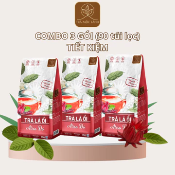(TLO-03) Combo 3 Hộp Trà Lá Ổi Atiso Đỏ Túi Lọc, Trà Atiso Búp Ổi Non, Thơm Ngon 90 túi-Trà Mộc Lành