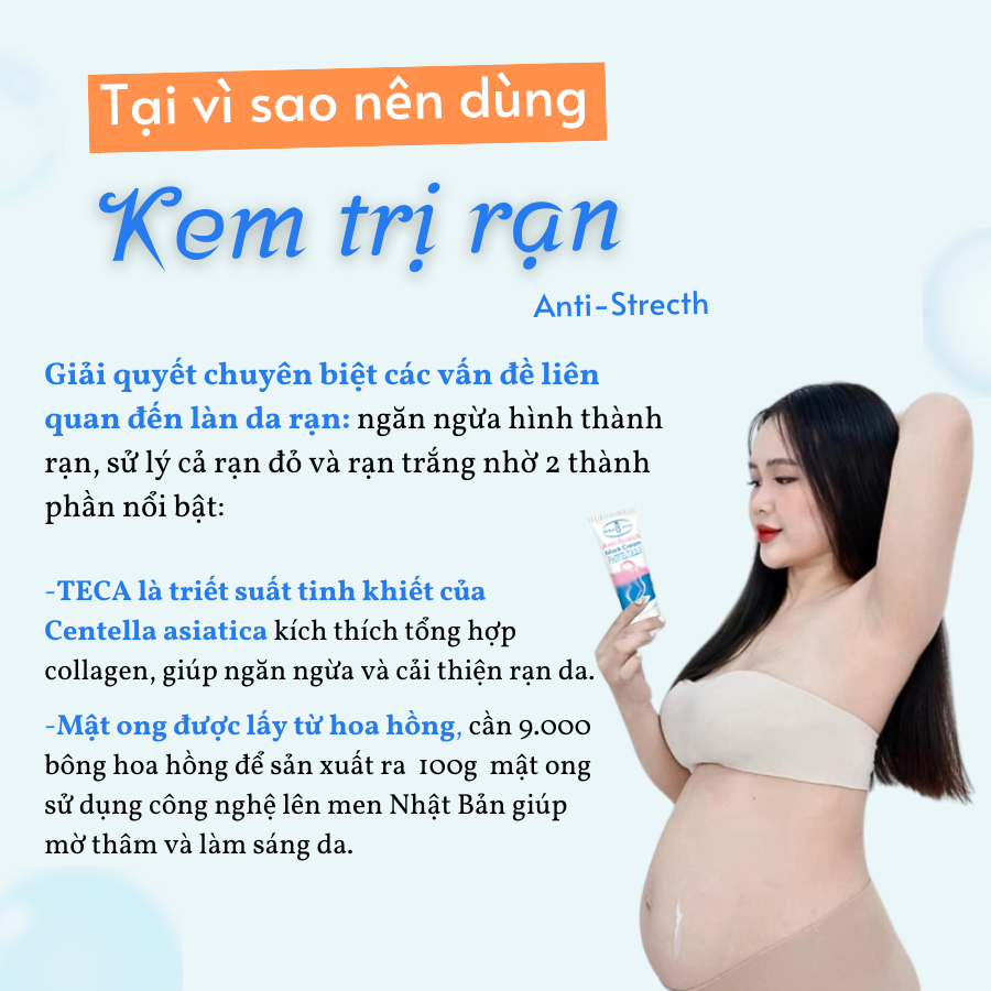 Combo 2 Tuýp Kem Mờ Rạn Da Anti Stretch Dưỡng Ẩm, Hỗ Trợ Cải Thiện Thâm, Rạn Da Cho Mẹ Bầu Sau Sinh Và Tuổi Dậy Thì