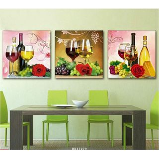 Bộ Tranh Treo Tường PHÒNG BẾP, PHÒNG ĂN, Tráng Gương In uv Cao Cấp