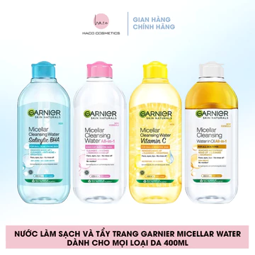 Nước làm sạch và tẩy trang Garnier Micellar Water dành cho mọi loại da 400ml
