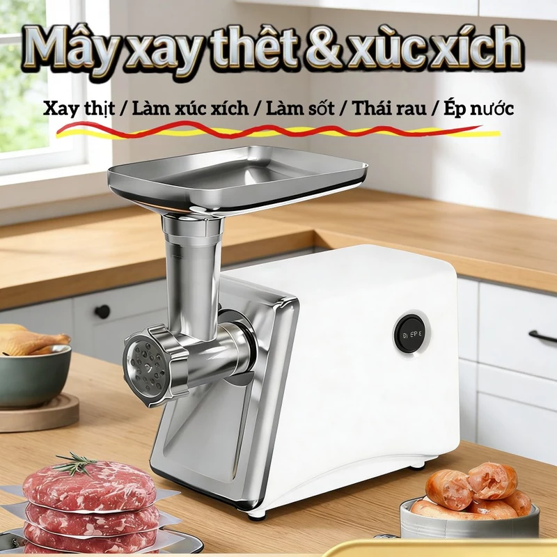 🔥Máy Xay Thịt Điện Đa Năng Gia Đình Tích hợp chức năng xay thịt & làm xúc xích - Công suất mạnh mẽ - Vận hành đơn giản — ảnh 1