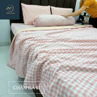 🌲MỀM MẠI🌲Trọn Bộ Ga Gối Cotton Đũi Hàn Thoáng Mát, Mềm Mịn, Chăn Chần Bông _Chăn Ga Gối HCM
