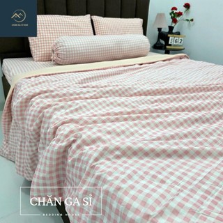 🌵MỚI VỀ🌵Bộ Ga Gối Cotton Đũi Hàn Nằm Mềm Mại, Thoáng Mát, Giá Rẻ _ Chăn Ga Sỉ HCM