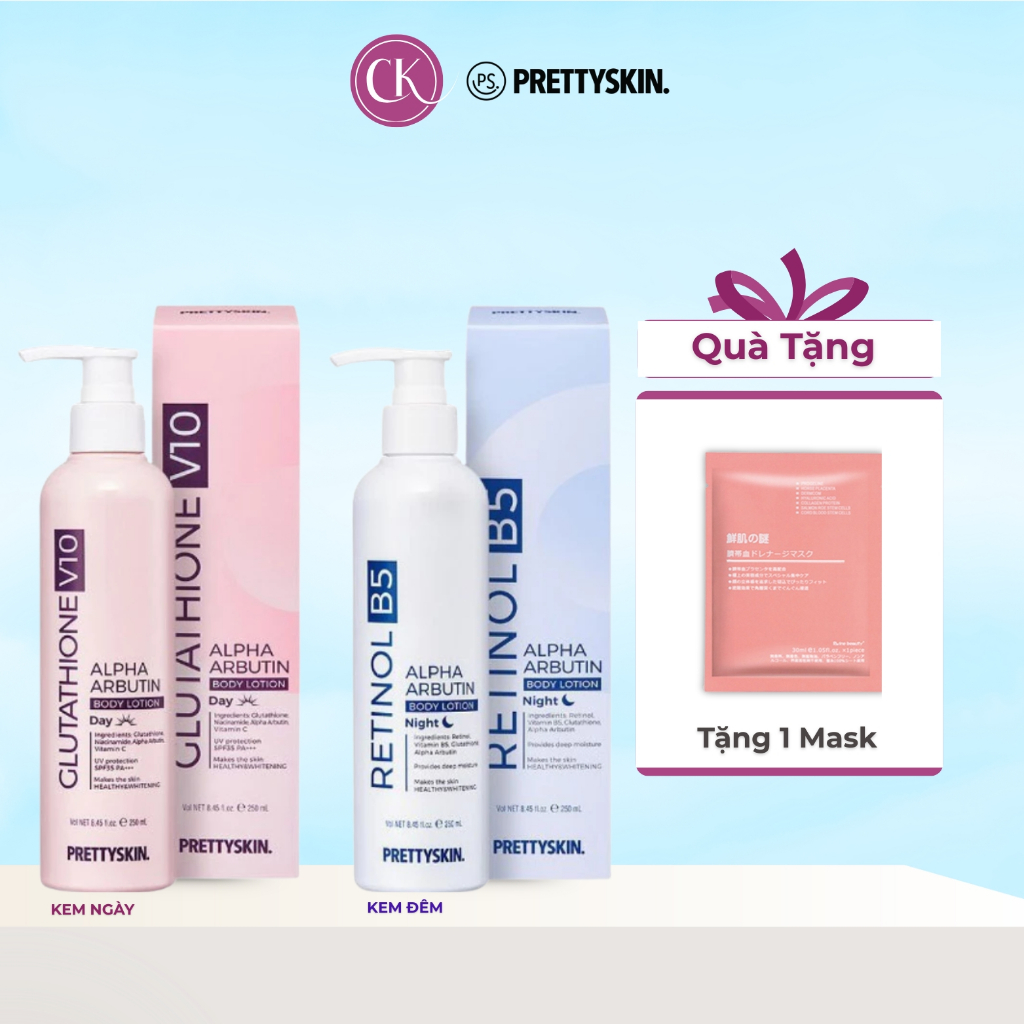 prettyskin glutathione v10 alpha arbutin body lotion Kem Dưỡng Trắng Da Pretty Skin Body Ngày và Đêm, Dưỡng trắng, chống nắng, mềm mịn da Cuckushop Understanding the Benefits of