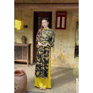 🔥🧧[Tặng kèm quần lụa] ÁO DÀI LỤA TẰM DÁNG SUÔNG HẠC NGỌC TKCC (áo dài Tết)