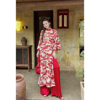 🔥🧧[Tặng kèm quần lụa] ÁO DÀI LỤA TẰM DÁNG SUÔNG HẠC NGỌC TKCC (áo dài Tết)