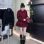 Set bộ áo váy dạ GUMIN thiết kế áo cổ sen dáng ngắn túi nơ sang chảnh kèm chân váy xòe ngắn tiểu thư thanh lịch