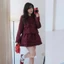 Set bộ áo váy dạ GUMIN thiết kế áo cổ sen dáng ngắn túi nơ sang chảnh kèm chân váy xòe ngắn tiểu thư thanh lịch