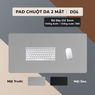 DeskPad Da PU 2 Mặt Kích Thước Lớn Màu Đen/Xám  - Chống Nước - Chống Trầy - Dễ Vệ Sinh