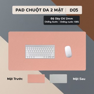 DeskPad Da PU 2 Mặt Kích Thước Lớn Màu Hồng/Xám Ánh Bạc  - Chống Nước - Chống Trầy - Dễ Vệ Sinh