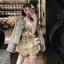 Áo khoác dạ tweed GUMIN thiết kế áo dáng ngắn phối khuy đồng sang trọng, Áo khoác dạ nữ thu đông thanh lịch cao cấp