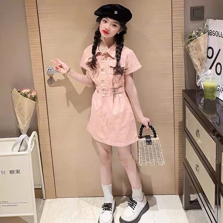 Đầm kaki bé gái thiết kế dáng suông cổ sơ mi phong cách Hàn Quốc cho mẹ và bé ,đầm đôi mẹ bé 12-55kg
