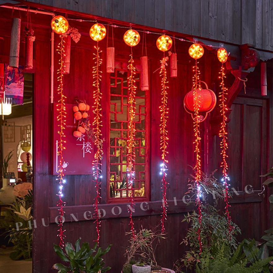 Pháo Điện Tử Dây Led Pháo Hoa Trang Trí Tết Có Âm Thanh Hiệu Ứng Nháy Sống Động Tạo Không Khí Xuân