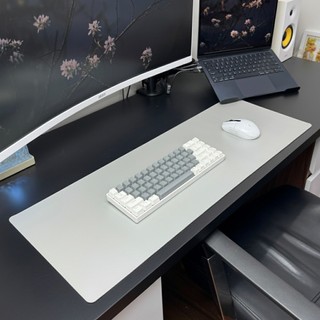 DeskPad Da PU 2 Mặt Kích Thước Lớn Màu Xám Ánh Bạc - Xanh Pastel - Chống Trầy - Dễ Vệ Sinh
