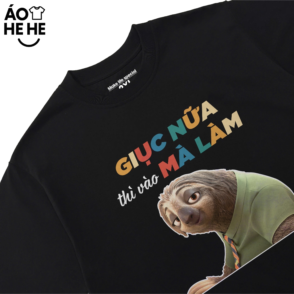 Áo Thun In Chữ Hài Hước Giục Nữa Thì Vào Mà Làm Câu Nói Văn Phòng Công Sở Form Rộng Cotton 230gsm