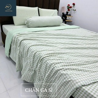 🌲XINH YÊU🌲Bộ Chăn Ga Gối Cotton Đũi Hàn Mềm Mại, Thoáng Mát, Giá Rẻ _ Chăn Ga Sỉ HCM