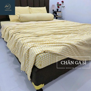 🌲MỀM MẠI🌲Trọn Bộ Ga Gối Cotton Đũi Hàn Thoáng Mát, Mềm Mịn, Chăn Chần Bông _Chăn Ga Gối HCM