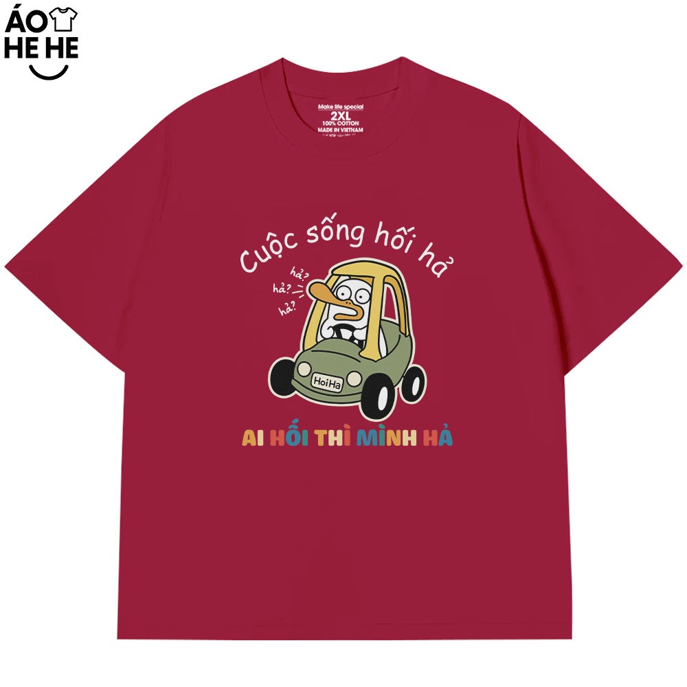 Áo Thun In Chữ Hài Hước Cuộc Sống Hối Hả, Người Ta Hối Mình Hả Câu Nói Văn Phòng Công Sở From Rộng Cotton 230gsm