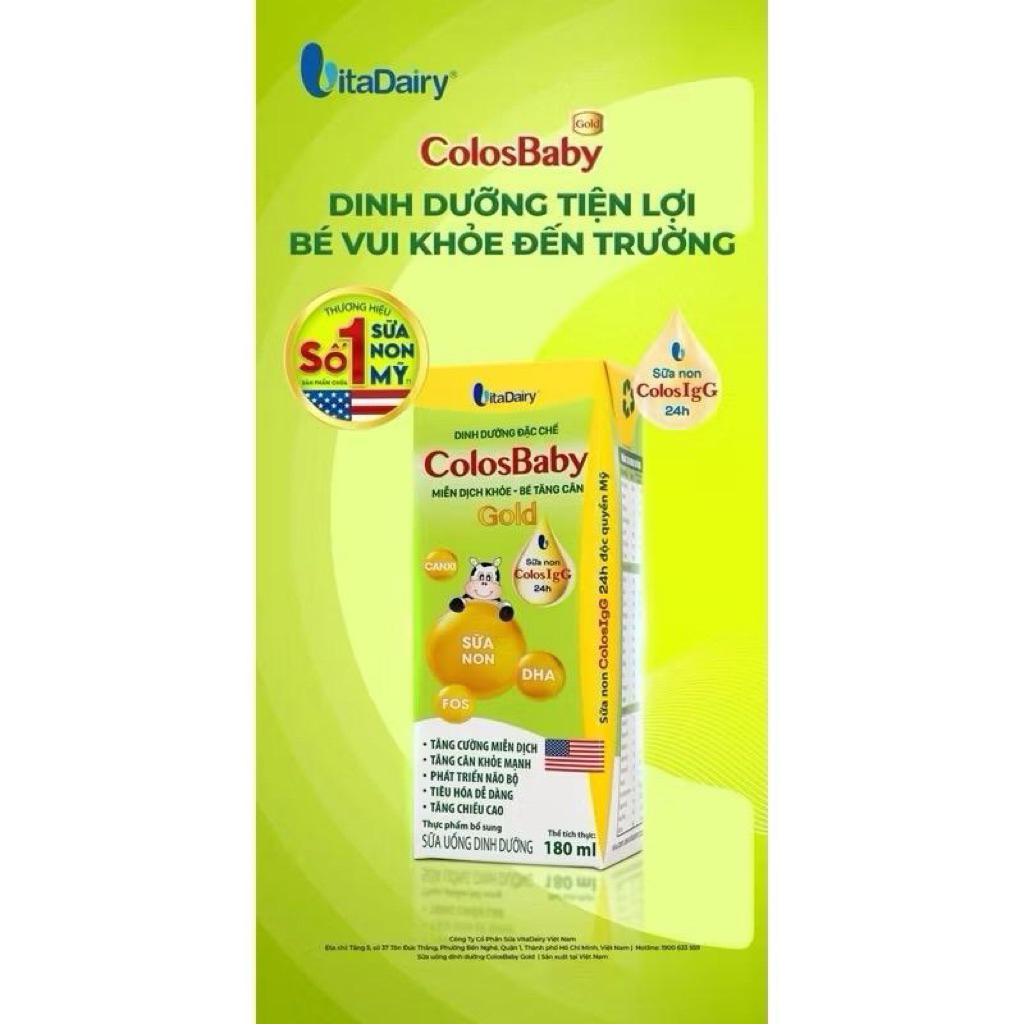 Thùng 48 Hộp Sữa Bột Pha Sẵn ColosBaby Gold - 180ml
