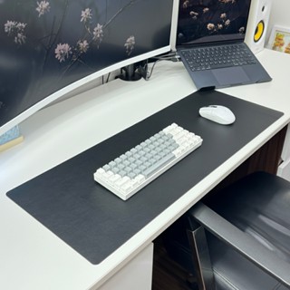 DeskPad Da PU 2 Mặt Cỡ Lớn Màu Xám/Đen Pastel  - Chống Nước - Chống Trầy - Dễ Vệ Sinh
