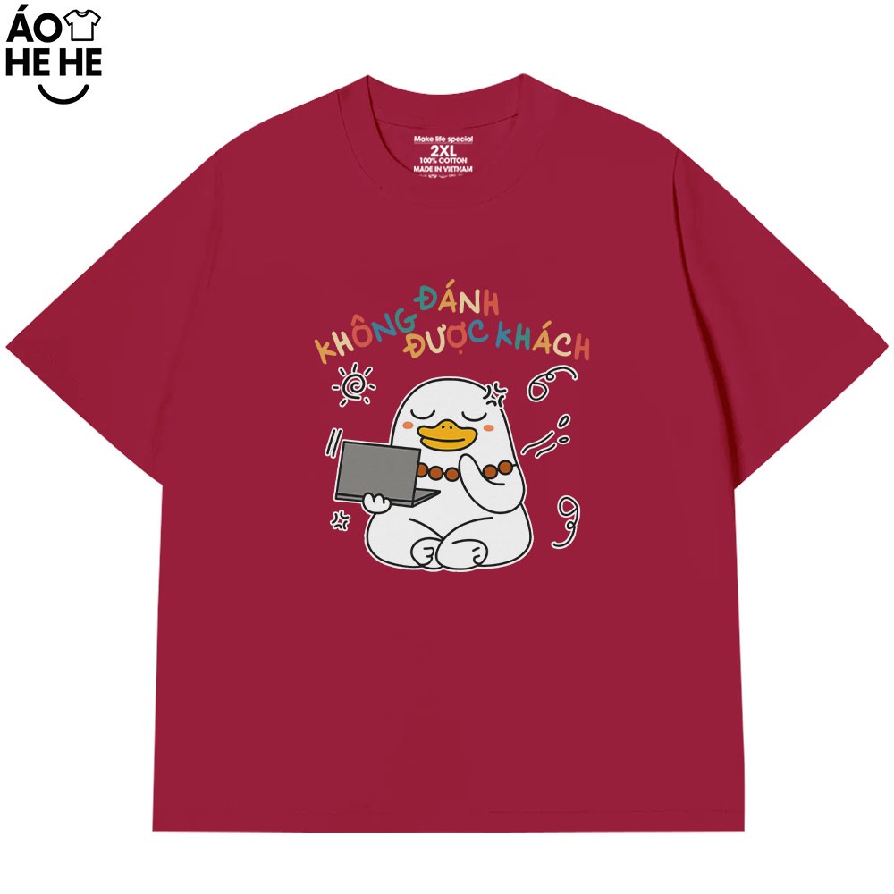 Áo Thun Hài Hước Không Được Đánh Khách Hàng Câu Nói Text Văn Phòng Công Sở Form Rộng Cotton 250gsm