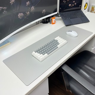 DeskPad Da PU 2 Mặt Cỡ Lớn Màu Xám/Đen Pastel  - Chống Nước - Chống Trầy - Dễ Vệ Sinh
