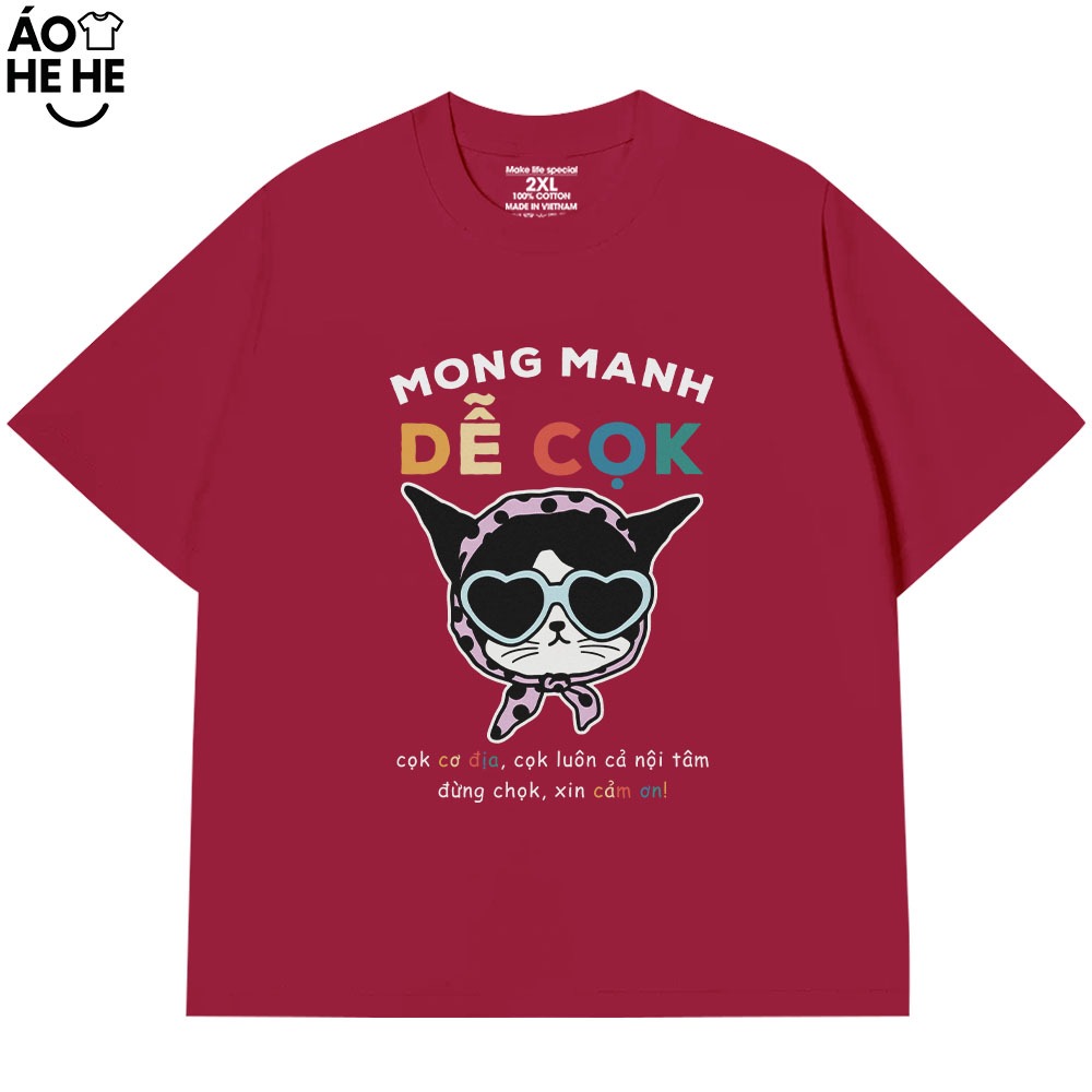 Áo In Chữ Hài Hước Mong Manh Dễ Cọc Câu Nói Text Vui Nhộn Dễ Thương Form Rộng Cotton 230gsm