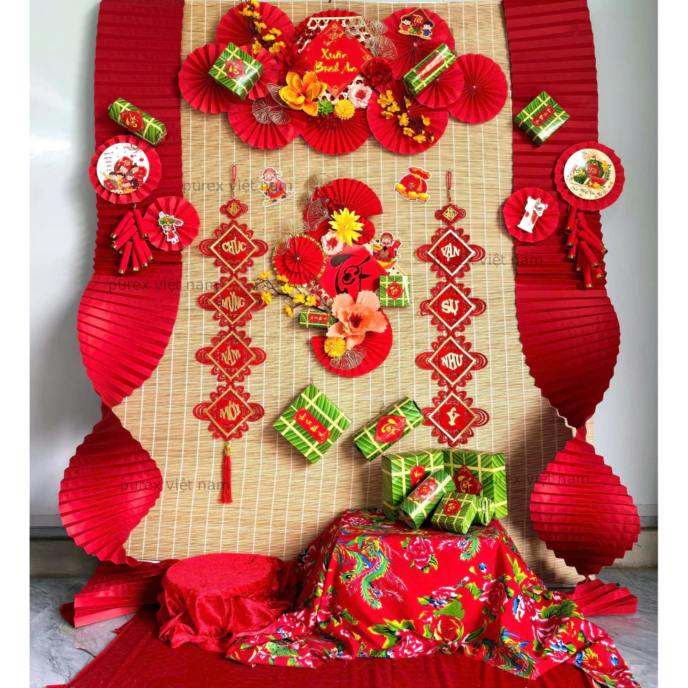 Set Mành Tre Trang Trí Tết