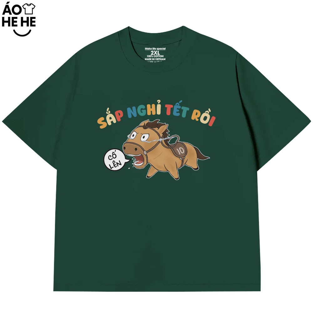 Áo Thun In Chữ Hài Hước Sắp Nghỉ Tết Rồi Câu Nói Text Văn Phòng Công Sở Form Rộng Cotton 230gsm In Theo Yêu Cầu