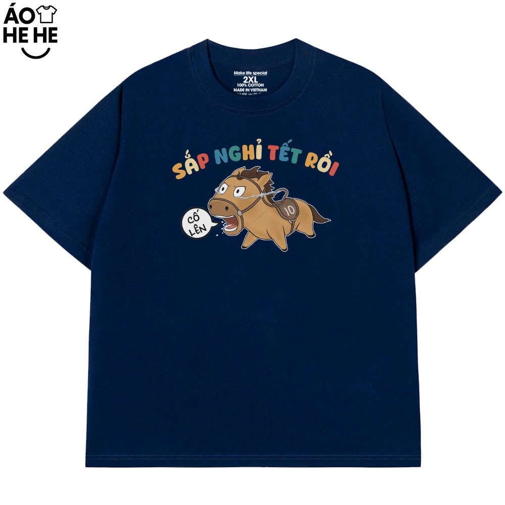 Áo Thun In Chữ Hài Hước Sắp Nghỉ Tết Rồi Câu Nói Text Văn Phòng Công Sở Form Rộng Cotton 230gsm In Theo Yêu Cầu