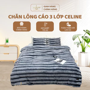 Chăn lông cáo cao cấp 2mx2m3 Pháp Lasante CELINE lông dày mềm mịn ấm áp, sang trọng