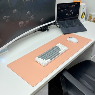 DeskPad Da PU 2 Mặt Cỡ Lớn Màu Xám Ánh Bạc/Hồng  - Chống Nước - Chống Trầy - Dễ Vệ Sinh