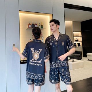 Pijama nam màu đen cao cấp, đồ ngủ nam họa tiết - Since Then