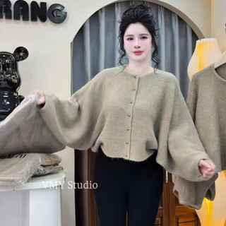VMY Studio - Áo len cardigan hồng phấn siêu xinh QC sang chảnh, áo khoác dạ ngoài sang trọng mùa đông nữ