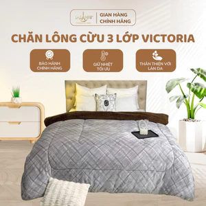 Chăn lông cừu cao cấp Pháp LASANTE' Victoria 2m1 x 2m4 mềm mại nhiều màu 3 lớp dày dặn siêu ấm