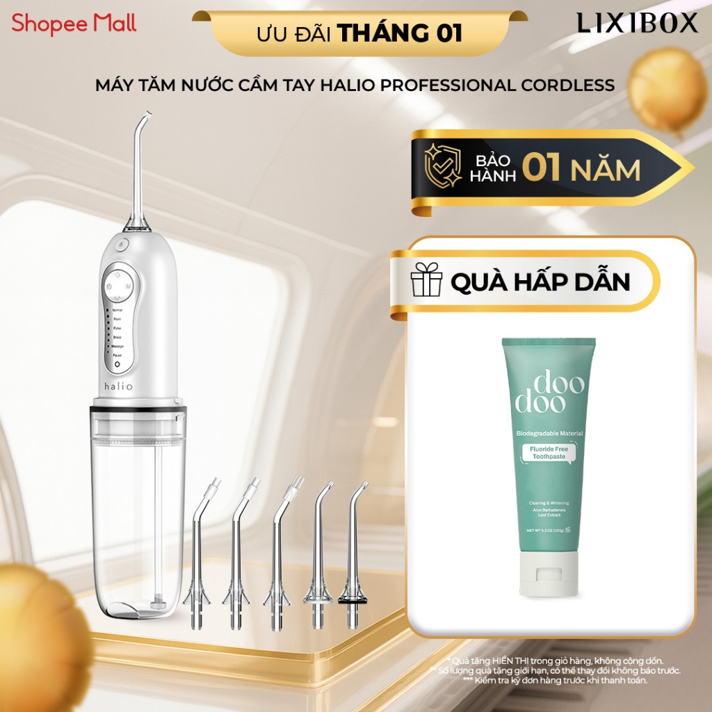 Máy Tăm Nước Cầm Tay 6 Chế Độ Halio Professional Cordless Oral Irrigator - Phù Hợp Cho Răng Niềng