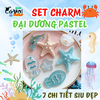 Charm gắn dép : Set charm Đại dương Paste- sao biển- cá- sò đại đương dễ thương