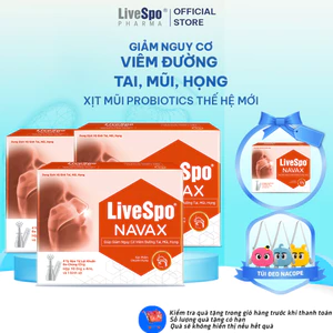 Combo 3 Hộp Xịt mũi, họng chứa Bào tử lợi khuẩn Livespo Navax chuyên dụng [Mua 3 tặng 1] Hộp 10 ống