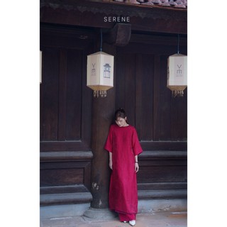 Áo dài Best-seller 2026 UYỂN ĐÌNH THUỶ MẶC chất tơ tencel ống tay lửng Serene - 10 màu - (Khách chọn quần lụa mua kèm)