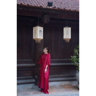 Áo dài Best-seller 2026 UYỂN ĐÌNH THUỶ MẶC chất tơ tencel ống tay lửng Serene - 10 màu - (Khách chọn quần lụa mua kèm)