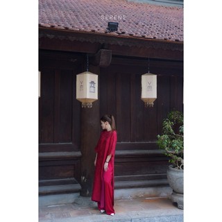 Áo dài Best-seller 2026 UYỂN ĐÌNH THUỶ MẶC chất tơ tencel ống tay lửng Serene - 10 màu - (Khách chọn quần lụa mua kèm)