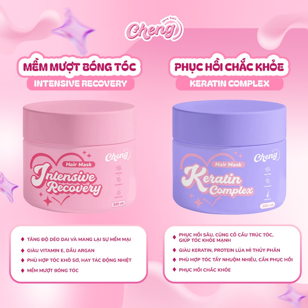 Kem ủ tóc Chenglovehair siêu mềm mượt, phục hồi tóc, hũ 300ml tiện lợi | Chenglovehair, Chenglovehairs